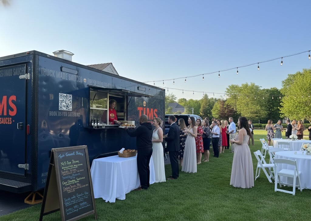 Tim's Gourmet Sliders food truck catering a wedding reception